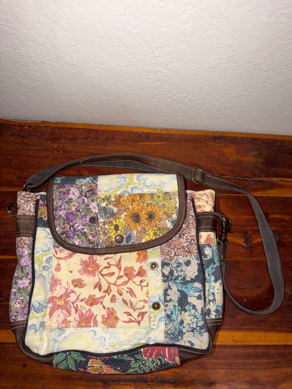 Myra Bag Patchwork Boho Floral Calico Flowers Bag Cottagecore Sunflowers